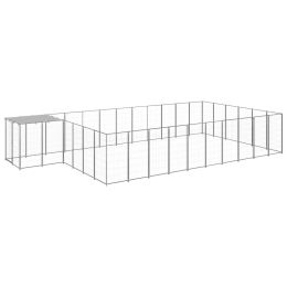 Dog Kennel Silver 208.4 ftÂ¬â‰¤ Steel - Silver