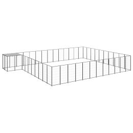 Dog Kennel Black 403.8ftÂ¬â‰¤ Steel - Black