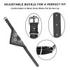 Adjustable Bandana Leather Pet Collar Triangle Scarf - Black - M