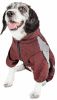 Pet Life Active 'Fur-Breeze' Heathered Performance 4-Way Stretch Two-Toned Full Bodied Hoodie - Burgundy - Medium