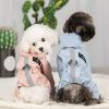 Pet dog clothing waterproof breathable reflective clothing small dog raincoat; Light reflecting strip - Blue - S