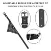 Adjustable Bandana Leather Pet Collar Triangle Scarf - Black - S