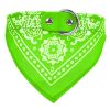 Adjustable Bandana Leather Pet Collar Triangle Scarf - Green - L