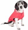 Pet Life Active 'Pull-Rover' Premium 4-Way Stretch Two-Toned Performance Sleeveless Dog T-Shirt Tank Top Hoodie - Red - Large