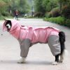 A Raincoat for all small and large dogs; Pet raincoat Medium large dog Golden hair Samo Alaska waterproof four foot raincoat Dog hooded raincoat - Pin