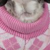Argyle Style Ribbed Fashion Pet Sweater - Small