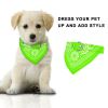 Adjustable Bandana Leather Pet Collar Triangle Scarf - Green - M