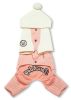 Touchdog Fashion Designer Full Body Quilted Pet Dog Hooded Sweater - Pink/White - Small
