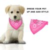 Adjustable Bandana Leather Pet Collar Triangle Scarf - Pink - L
