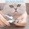 Dog Nail Clippers Pet Cat Nail Toe Trimmer Stainless Steel Grooming Tool Free Nail File Small Medium Large Dogs L Size - Blue & White