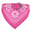 Adjustable Bandana Leather Pet Collar Triangle Scarf - Pink - L