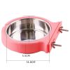 Stainless steel pet bowl hanging bowl tableware overturn proof dog bowl dog bowl cat bowl feeder - Small pink