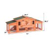 71' Large Wooden Rabbit Hutch Small Animal House with 2 Run Play Area - default