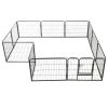 Dog Playpen 12 Panels Steel 31.5"x23.6" Black - Black