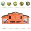 71' Large Wooden Rabbit Hutch Small Animal House with 2 Run Play Area - default