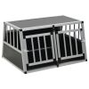 Dog Cage with Double Door 35"x27.2"x19.7" - Silver