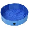 Foldable Dog Swimming Pool Blue 31.5"x7.9" PVC - Blue