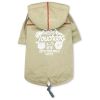 Touchdog 'Cloudburst' Waterproof Reversible Dog Raincoat - Khaki - Small