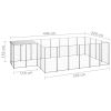 Dog Kennel Silver 91.2 ftÂ¬â‰¤ Steel - Silver