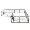 Dog Playpen 16 Panels Steel 31.5"x23.6" Black - Black