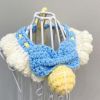 Blue Handmade Knitted Cat Dog Collar Pet Crochet Silent Bell Scarf Bib Photography Prop Knotbow Necklace - Default