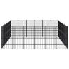 Outdoor Dog Kennel Steel 476.2 ftÂ¬â‰¤ - Black