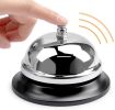 Stainless Steel Desktop Reception Desk Service Servant Bell  - Black
