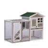 48 in. Large Chicken Coop Wooden Rabbit Hutch Gray - default