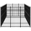 Outdoor Dog Kennel Steel 267.8 ftÂ¬â‰¤ - Black