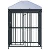 Outdoor Dog Kennel with Roof 47.2"x47.2"x59" - Black