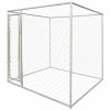 Outdoor Dog Kennel 6'x6'x6' - Silver