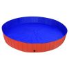 Foldable Dog Swimming Pool Red 118.1"x15.7" PVC - Red