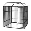 Heavy-Duty Outdoor Dog Kennel with Roof 6'x6'x7.5' - Black