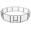 Dog Playpen 12 Panels Steel 31.5"x23.6" Black - Black