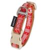 Touchdog 'Funny Bun' Tough Stitched Embroidered Collar and Leash - Red - Medium