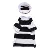 Pet Life Striped Retro Inmate Prisoner Pet Dog Costume Uniform - BLACK / WHITE - Large