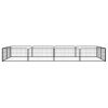 12-Panel Dog Playpen Black 39.4"x19.7" Powder-coated Steel - Black