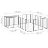 Dog Kennel Black 91.2 ftÂ¬â‰¤ Steel - Black