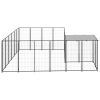 Dog Kennel Black 91.2 ftÂ¬â‰¤ Steel - Black