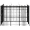 Outdoor Dog Kennel Steel 89.2 ftÂ¬â‰¤ - Black