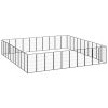 40-Panel Dog Playpen Black 19.7"x39.4" Powder-coated Steel - Black