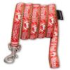 Touchdog 'Funny Bun' Tough Stitched Embroidered Collar and Leash - Red - Small