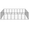 28-Panel Dog Playpen Black 19.7"x39.4" Powder-coated Steel - Black