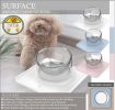 Pet Life 'Surface' Anti-Skid and Anti-Spill Curved and Clear Removable Pet Bowl - White