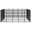 Outdoor Dog Kennel Steel 248 ftÂ¬â‰¤ - Black