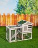 48 in. Large Chicken Coop Wooden Rabbit Hutch Gray - default