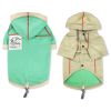 Touchdog 'Cloudburst' Waterproof Reversible Dog Raincoat - Khaki - Small