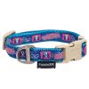 Touchdog 'Bone Patterned' Tough Stitched Embroidered Collar and Leash - Blue - Medium