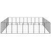 40-Panel Dog Playpen Black 19.7"x39.4" Powder-coated Steel - Black