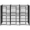 Outdoor Dog Kennel Steel 59.5 ftÂ¬â‰¤ - Black